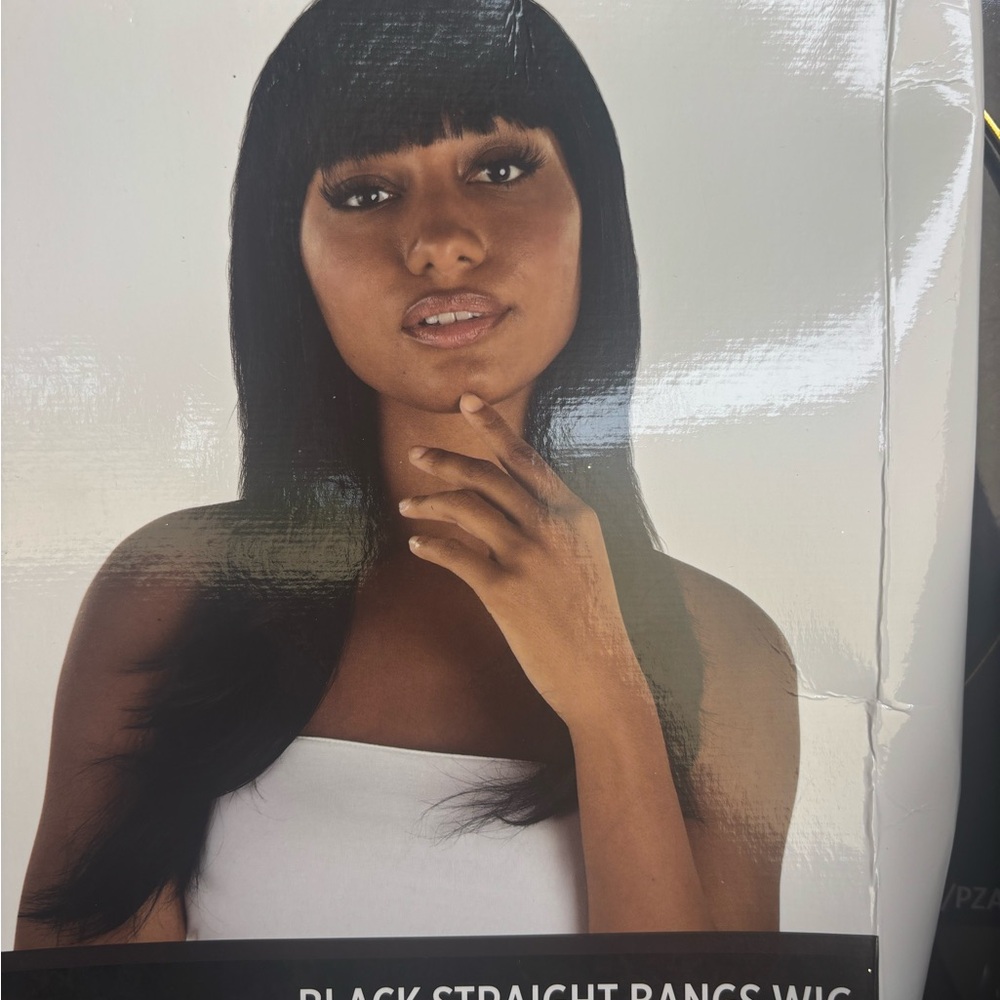 Black Straight Bangs Wig